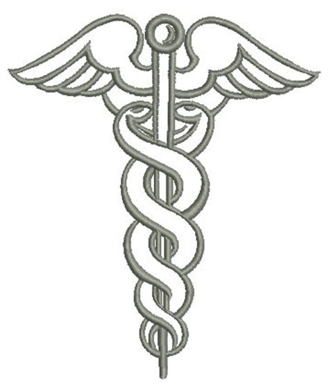 Caduceus Embroidery Medical Pattern Healthcare Design Etsy