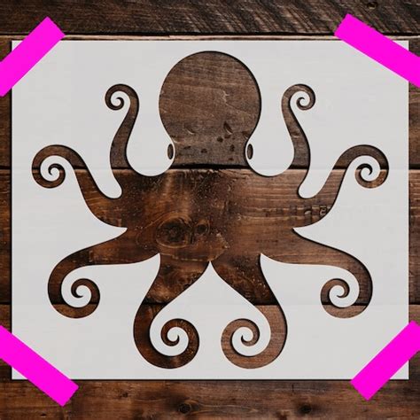 Octopus Stencil Reusable Octopus Stencil Art Stencil Diy Etsy