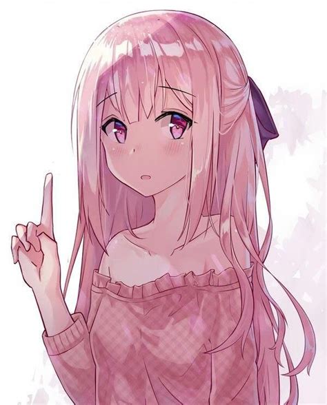 Anime Art~♡ Bishoujo Beautiful Anime Girl Pink Hair Long Hair