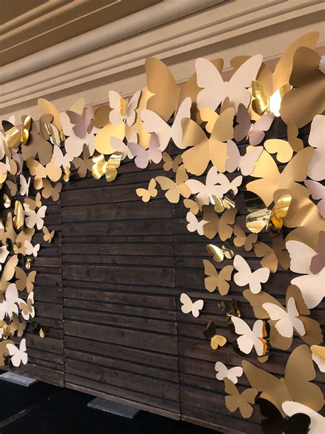 Large 3d Gold Butterfly Backdrop For Claires Place Foundation