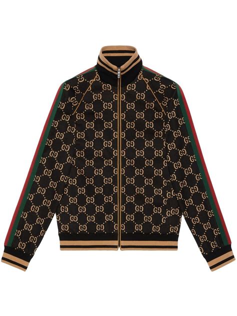 Gucci Gg Jacquard Zip Up Jacket Farfetch
