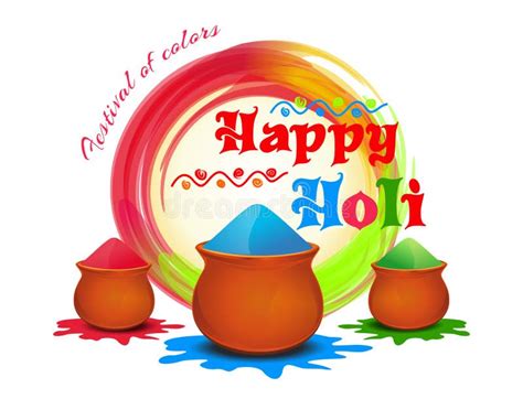 Happy Holi Festival Of Colors Vector Illustration With Powder Color