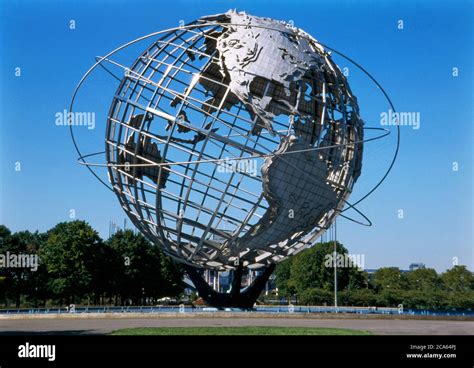 View Of Unisphere Ny Worlds Fair Flushing Meadow New York Usa Stock