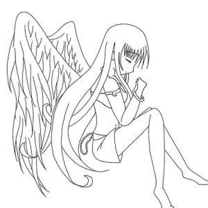 Anime Coloring Pages Girl With Long Hair - Coloring and Drawing