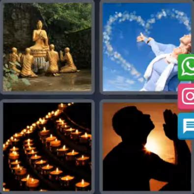 Todos los 4 fotos 1 palabra enigma diarios están aquí! 4 Fotos 1 Palabra CORAZON Velas Hombre Rezando - 【 Enigma Diario SINGAPUR 】 8 letras ~ 4 Fotos 1 ...