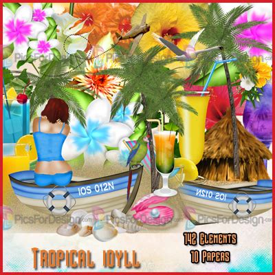 PU Tropical Idyll Illustration Store PicsForDesign Com PSP Tubes PSD Illustrations Vector