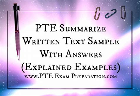 PTE Summarize Written Text Sample With Answers Explained Examples