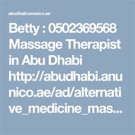 Betty 0502369568 Massage Therapist In Abu Dhabi Abudhabi Anunico Ae Ad Alternative