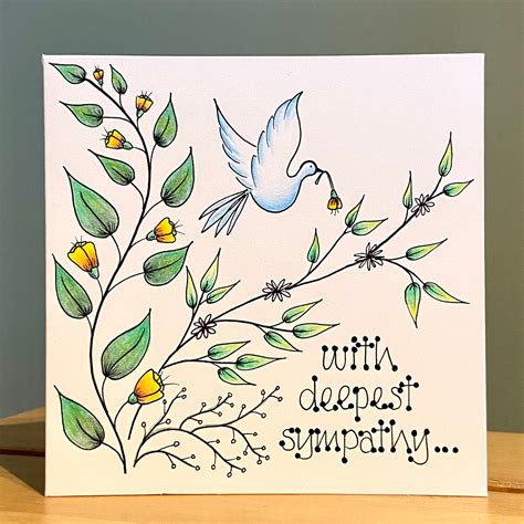 Handmade Sympathy Card Hand Drawn Bereavement Card Bespoke Etsy Australia