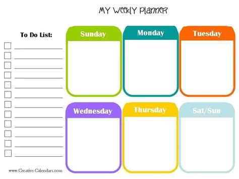 Weekly Planner Templates - Find Word Templates