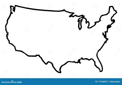 Usa Broad Outline Map Stock Vector Illustration Of Vector 117246037