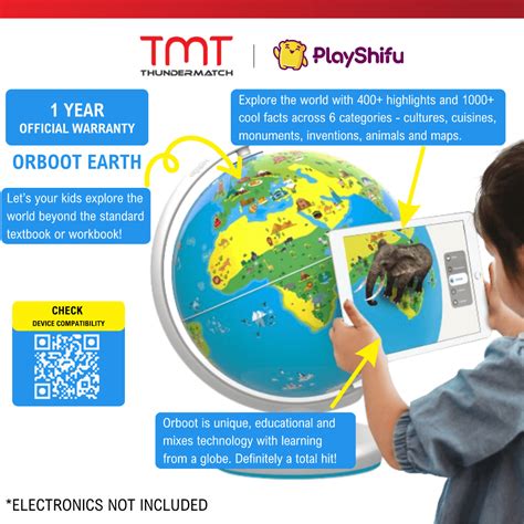 Playshifu Early Education Orboot Earth Interactive Ar Globe With 400