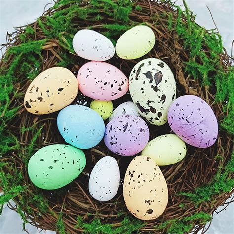 Spring Park 20pcs Easter Eggs Speckled Eggs Decorations Pastel Speckled