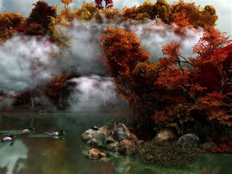 Misty Autumn Lake By Kabegami On Deviantart