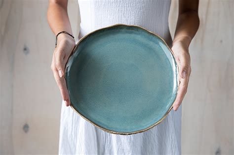 Large Black Plate Handmade Ceramic Plate Stoneware Plates Etsy