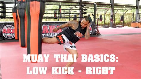 Muay Thai Basics Low Kick Right Aka Techniques Youtube