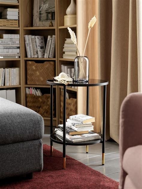 Jonathan y jyl3059a charles 59 metal/glass led side table and floor lamp contemporary,transitional for bedrooms, living room, office, reading, brass gold 4.7 out of 5 stars 59 $111.22 $ 111. ÄSPERÖD Side table - black, glass black - IKEA