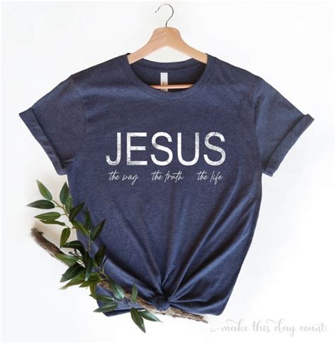 Jesus Way Truth Life John 146 Christian Womens Tshirt Etsy