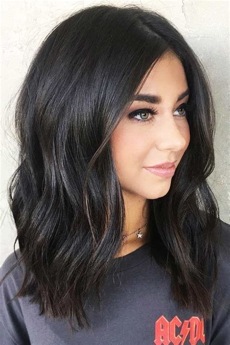 Jet black hair colors fit any length and any skin tone. Alluring Jet Black Hair Color #brunettehair #blackhair ...