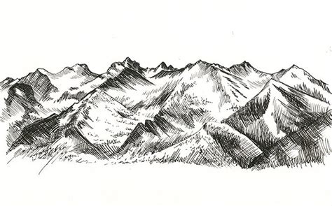Rocky Mountains Ink Drawing Colorado National Park Plein Air Etsy