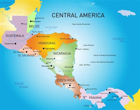 Mapa De Mexico Y Centroamerica