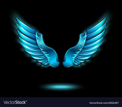 Blue Glowing Angel Wings Royalty Free Vector Image