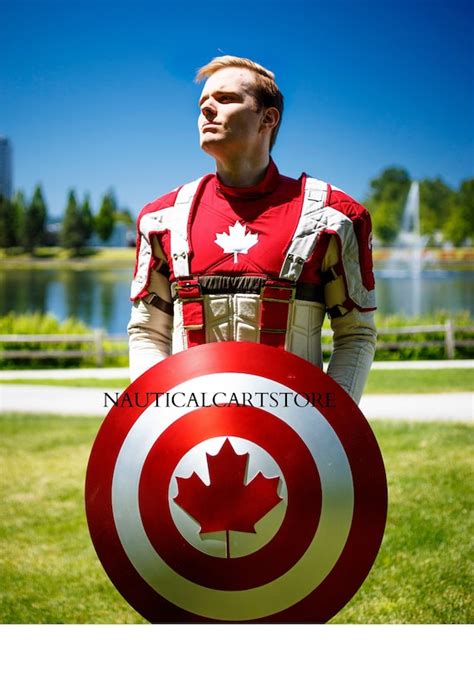 Captain Canada Shield Captain America Inspired Canadian Etsy