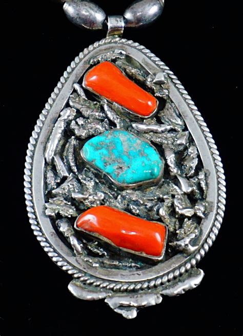 Item B Navajo Strand Multistone Heshi Necklace By E M Teller