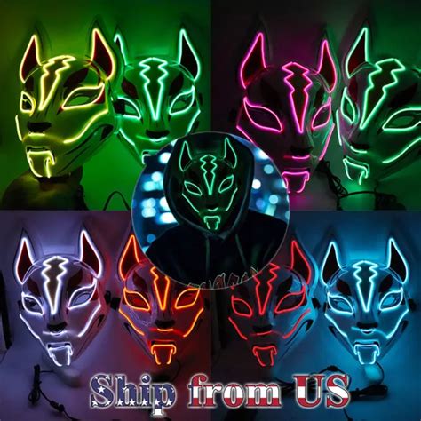 Clubbing Rave Party Light Up Scary Fox Led Mask Costume Cosplay