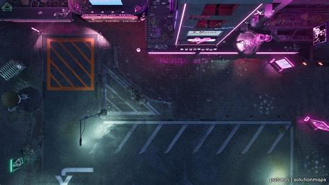 Dystopian City Parlour Cyberpunk Static Battle Map Tabletop Rpg