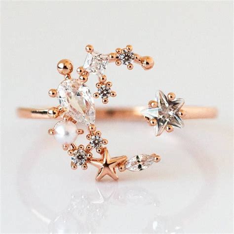 The Perfect Celestial Statement Ring The Moonlight Ring In Rose Gold