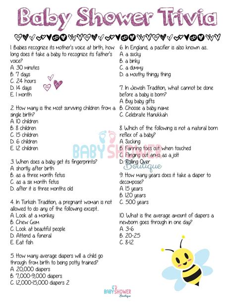 Why not make baby shower games fun just for her? Baby Shower Trivia Baby Shower Game PURPLE by ...