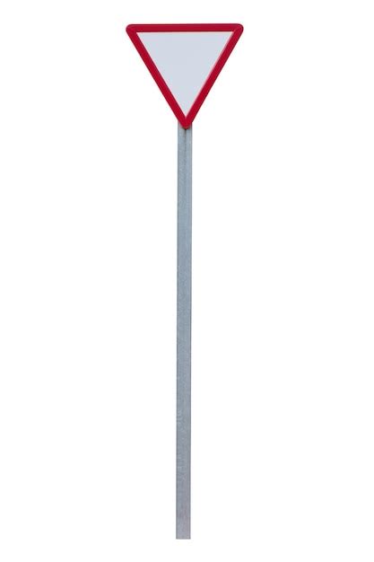 Premium Photo Rectangular Red And White Yield Sign Vertical Signal