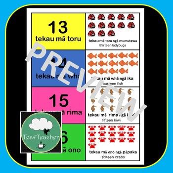Print out a colour test sheet. Te Reo Maori Number Match Game Animals 1-20 by Tea4Teacher | TpT