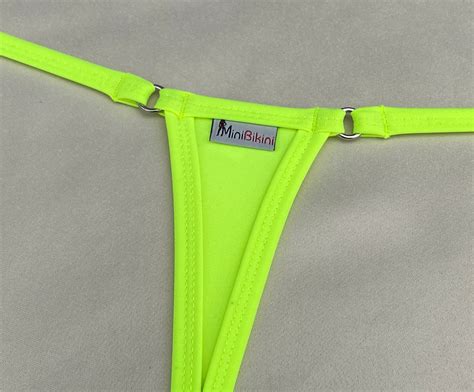 Extreme Micro Bikini Bottom Neon Yellow Color Extreme Micro Mini Bikini Thong G String Etsy