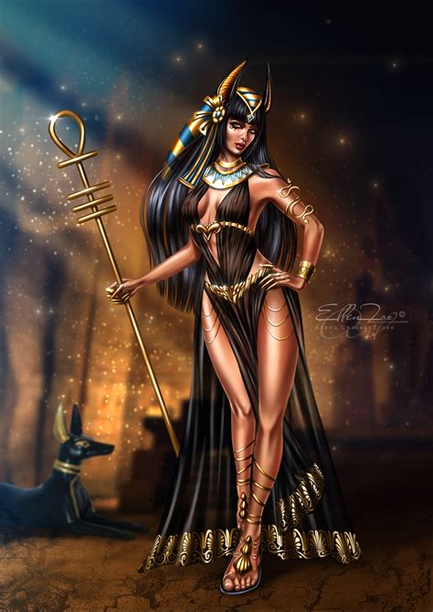 Artstation The Egyptian God Anubis In A Female Incarnation