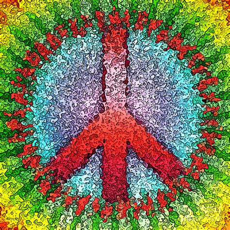Abstract Peace Sign Digital Art By Phil Perkins