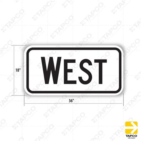 M3 4 West Sign Auxiliary Signs Tapco