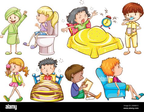 Kids Doing Different Activities Stock Vector Image And Art Alamy