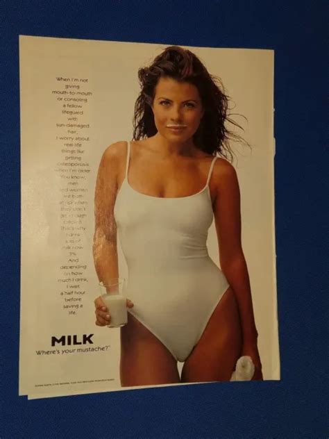 Original Magazine Ad Yasmine Bleeth Baywatch Milk Swimsuit Free
