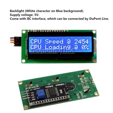 I2c 1602 Lcd Board Module 16x2 Character Lcd Display Module Hd44780