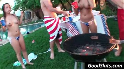 Bbq Party With Naked Girls In The Garden