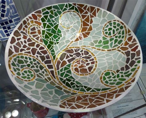 Mosaic Bowl With Sea Glass Found On Beaches In Cornwall Available At