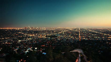 Download Wallpaper 1920x1080 Sunset Usa Los Angeles Building Top