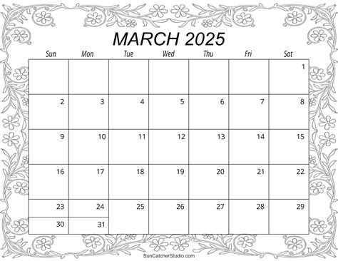 March 2025 Calendar Free Printable Diy Projects Patterns