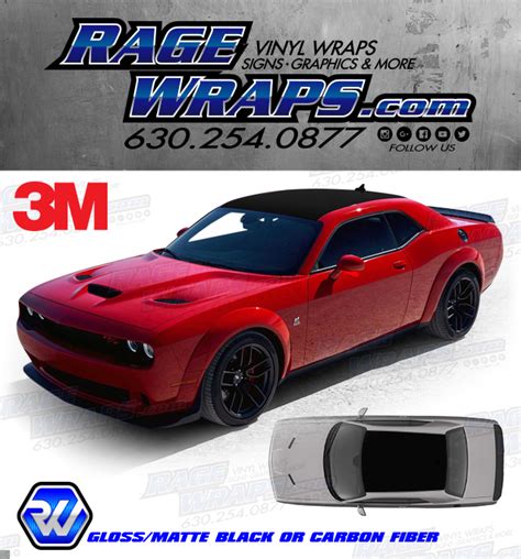 Dodge Challenger 2008 2021 Universal Vinyl Roof Wrap Rage Wraps