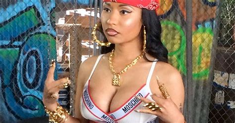 Nicki Minaj Swaps Leather For A Tiny Moschino Bra In Stream Of Sexy Instagram Posts Mirror Online