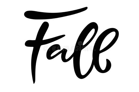 Fall Hand Written Lettering On White Background Vector Calligraphy