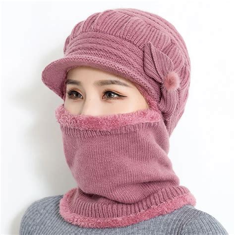 2018 Female Neck Warmer Autumn Winter Beanies Hats Mask Women Winter