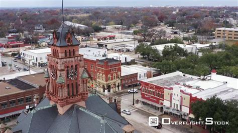 Overflightstock Downtown In A Small Town With A Courthouse